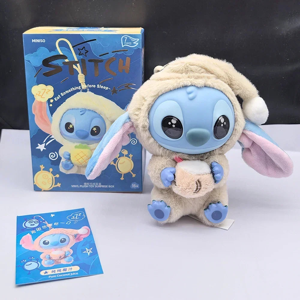 HOT Stitch Eat Something Before Sleep Series Blind Box Plush Vinyl Toys Cute Doll Labu V3 Mystery Box Bag Pendant Decor Gift