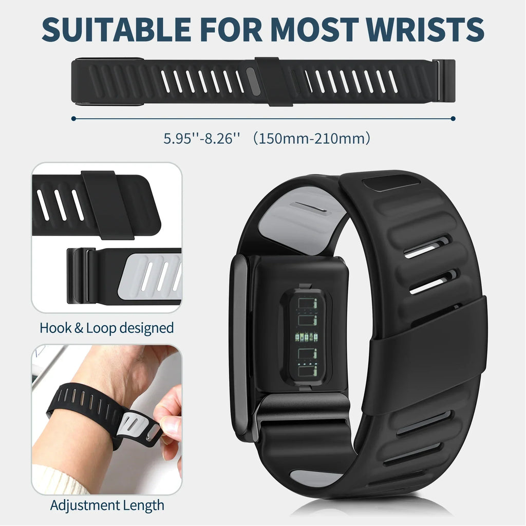 New WHOOP SportFlex Wrist Band Soft-Touch Silicone Waterproof and Sweatproof Adjustable Strap , 5.0 Compatible