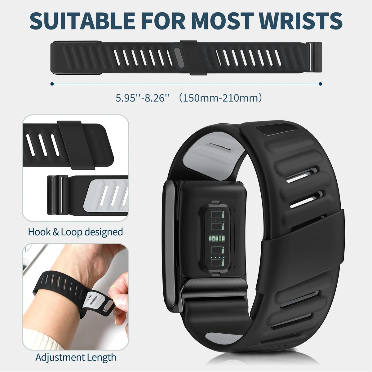 New WHOOP SportFlex Wrist Band Soft-Touch Silicone Waterproof and Sweatproof Adjustable Strap , 5.0 Compatible