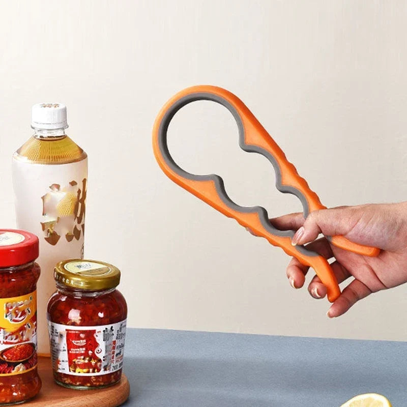 1pc Multifunctional 4-in-1 Jar Opener, Jar Gripper, Lid Opener, Can Opener, Bottle Opener