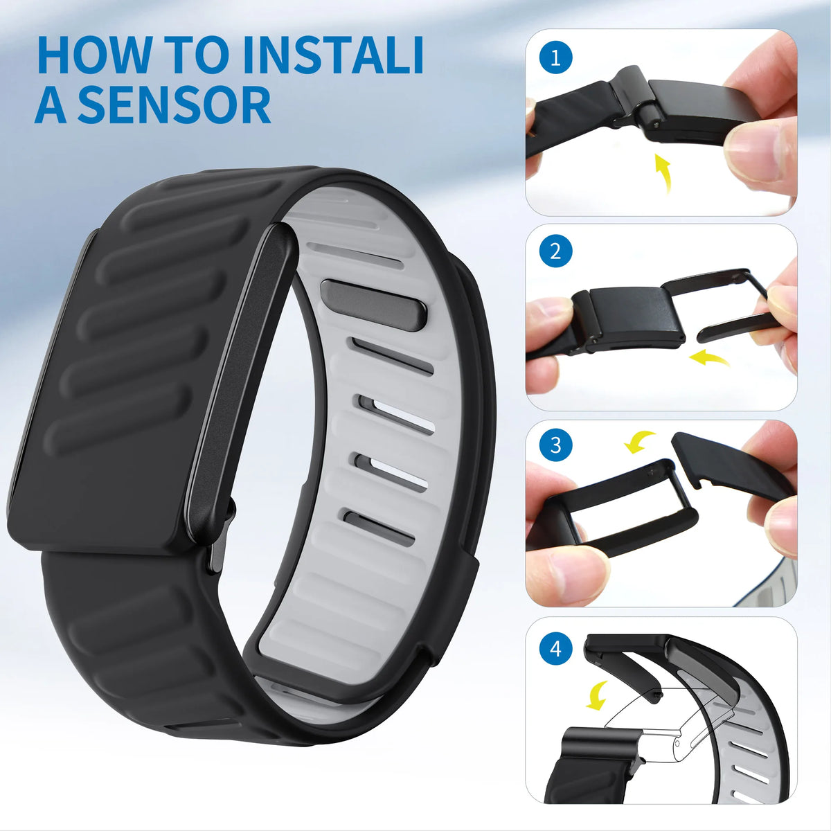 New WHOOP SportFlex Wrist Band Soft-Touch Silicone Waterproof and Sweatproof Adjustable Strap , 5.0 Compatible