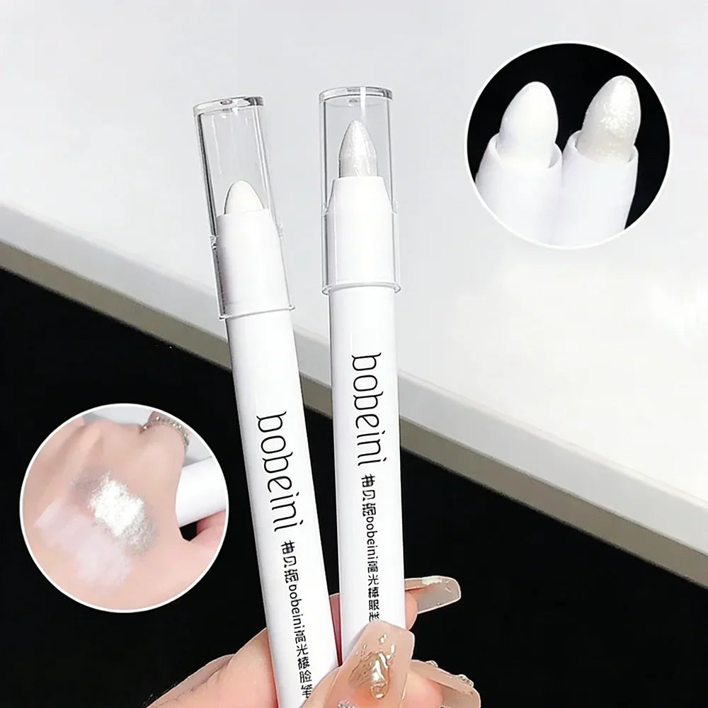 1pc Shimmering Highlight Stick, Glitter White Eyeshadow Pencil for Bright Eyes, Dazzling Effect Makeup Highlighter