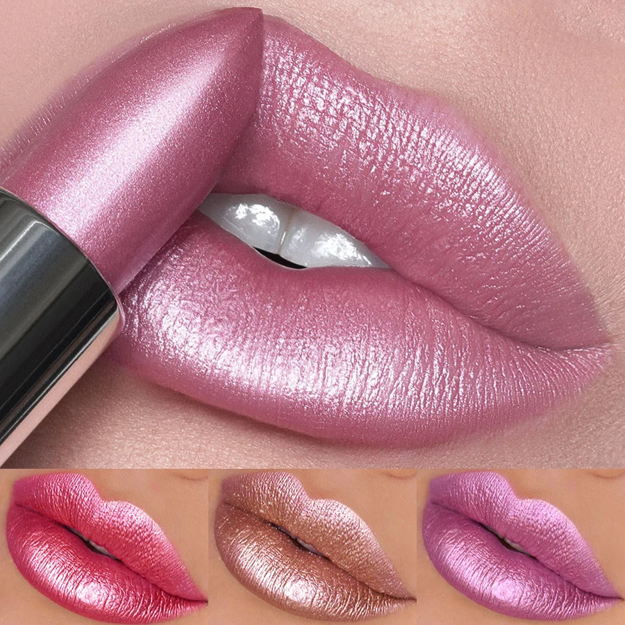 Glitter Lipstick – Sparkling Metallic Lip Color in 19 Shades