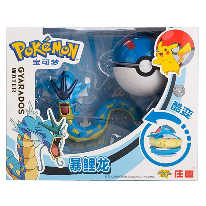 About Pokemon Anime Figure Charizard Pikachu Gyarados Pocket Monster Figure Pokeball Action Deformation Toy Model Children Gift