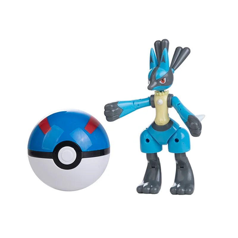 About Pokemon Anime Figure Charizard Pikachu Gyarados Pocket Monster Figure Pokeball Action Deformation Toy Model Children Gift
