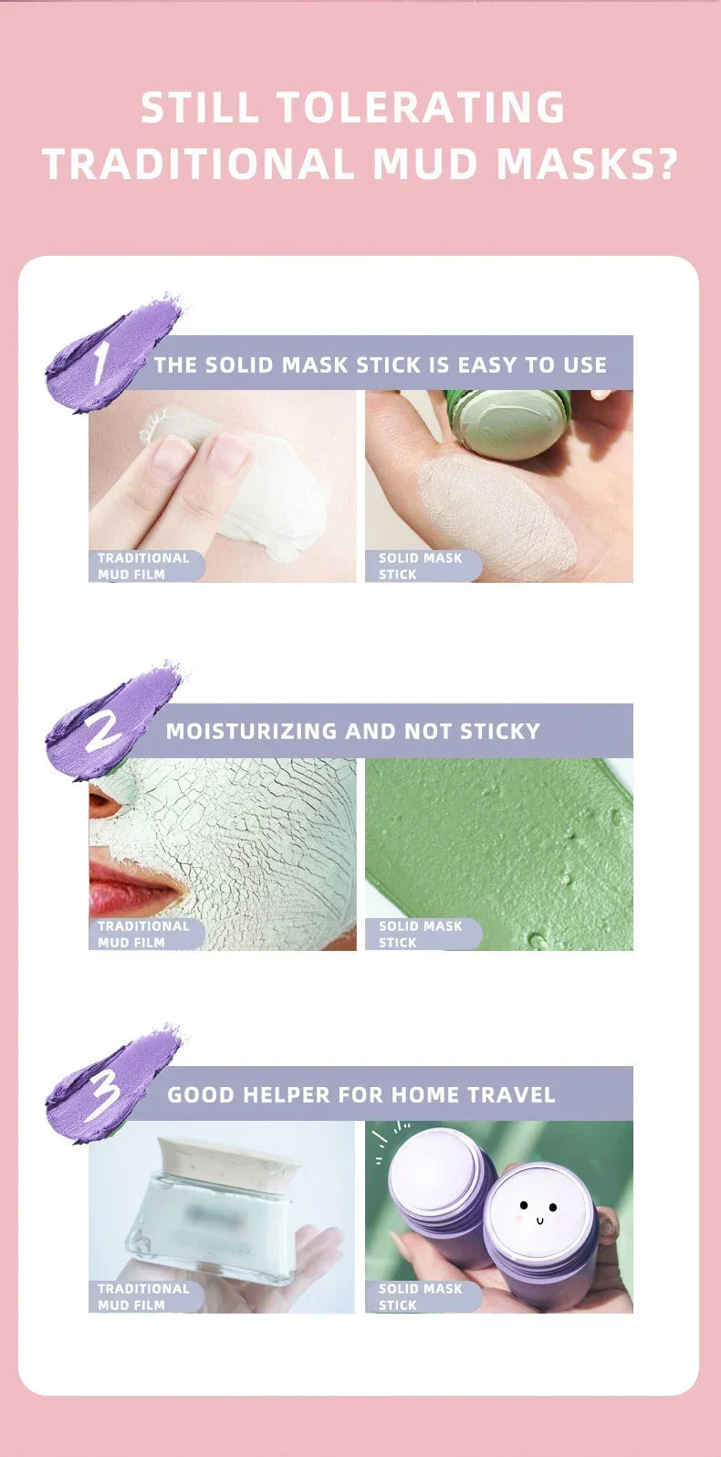Solid Green Tea & Honey Moisturizing Facial Mask Stick