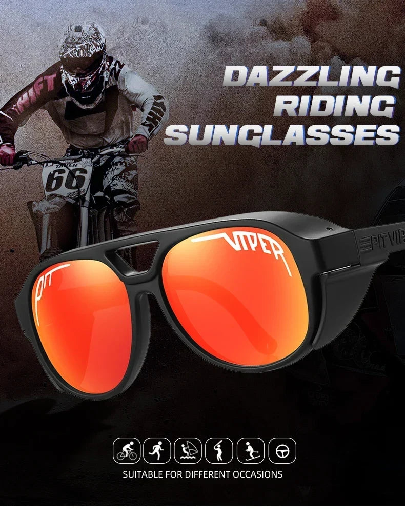PIT VIPER Men Cycling Glasses MTB Bicycle Eyewear UV400 Road Bike Goggles Windproof Sport Women Sunglasses