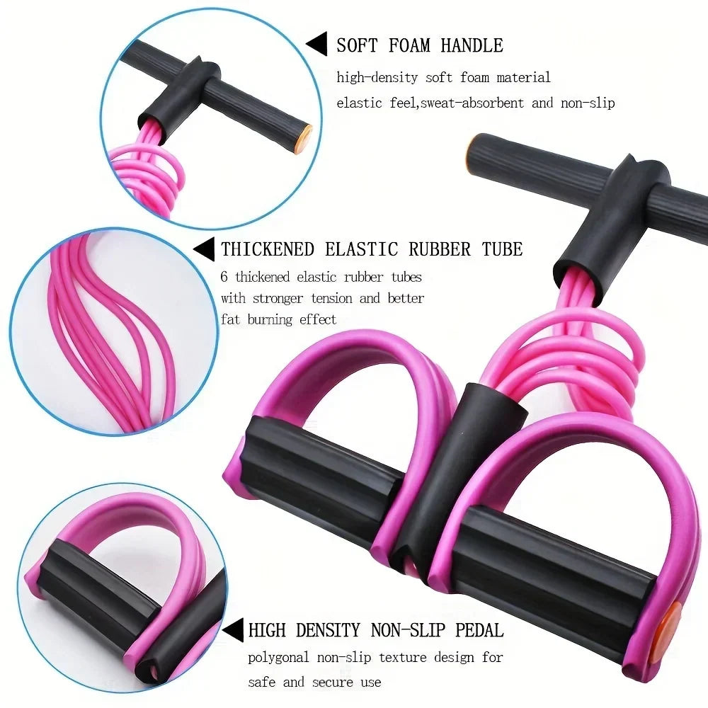 6-Tube Resistance Band Set for Full-Body Home Workouts