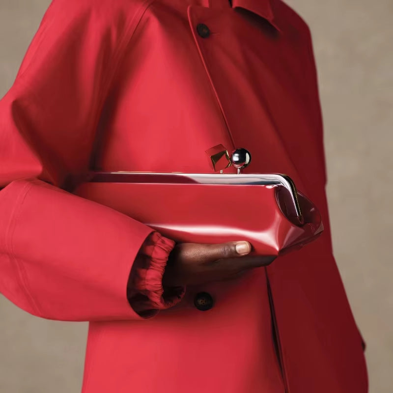 Long Clutch Bag with Removable Shoulder Strap, Women'S Fashionable Baguette Bag, Luxury Designer Clip Handbag Purses for Ladies