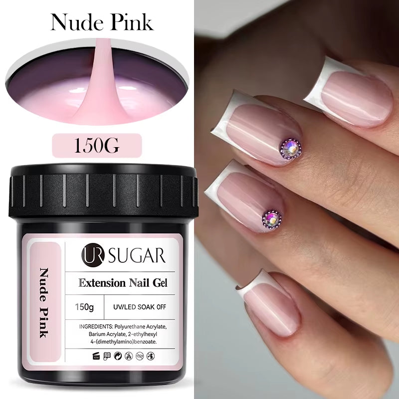 150g UV/LED Hard Nail Extension Builder Gel – Pink/White