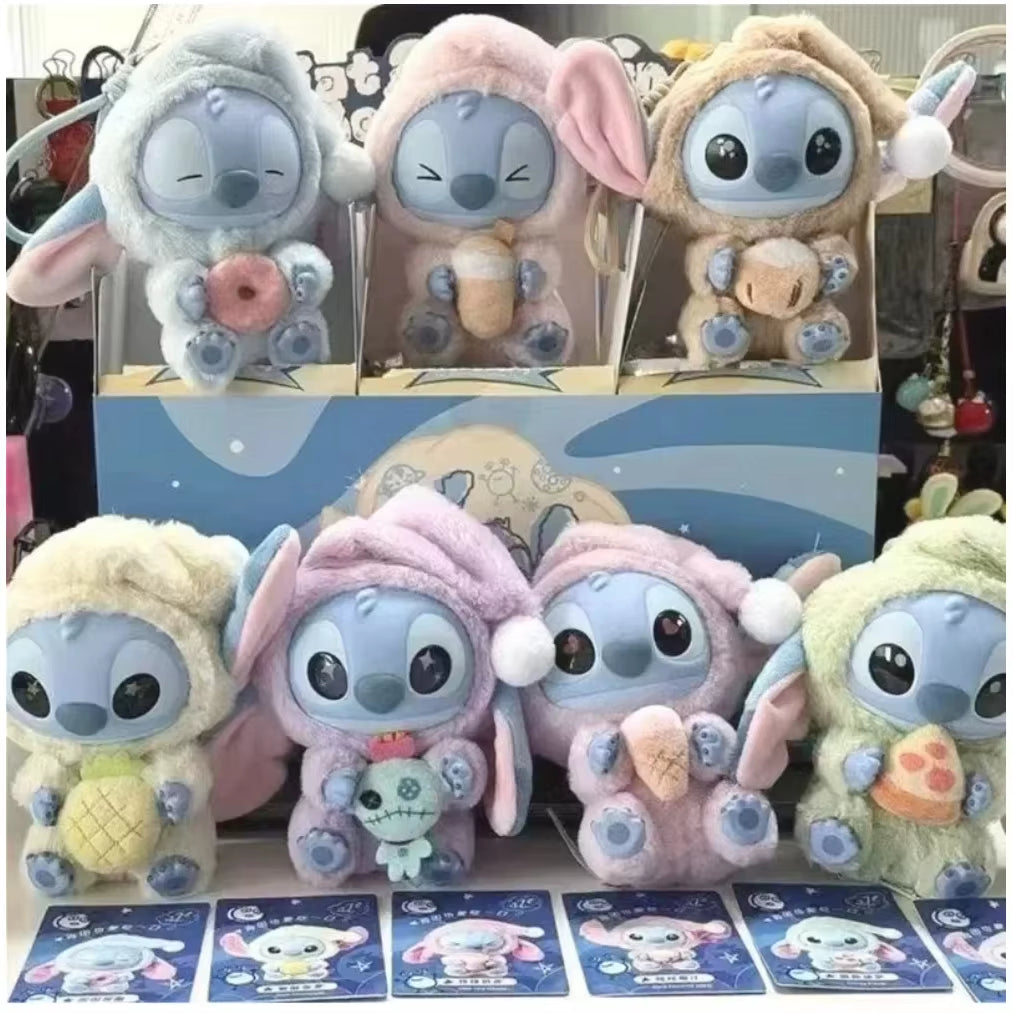 New  Stitch Eat Some Thing before Sleep Series Vinyl Blind Box Bag Pendant Cute Plush Doll Mystery Box Toy Birthday Gifts