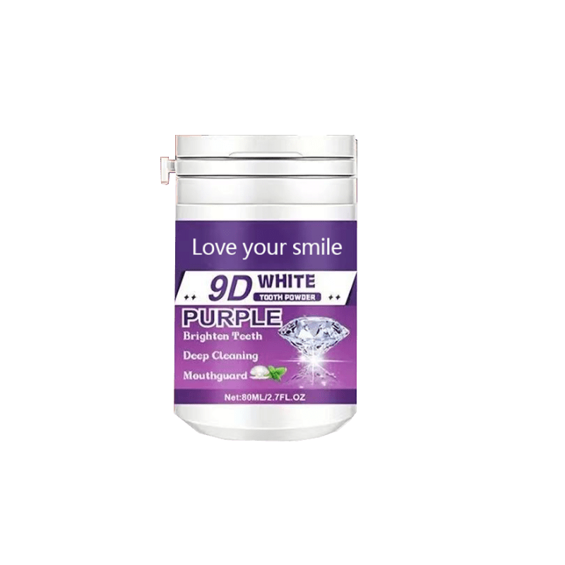 1/2pcs 9D White Purple Teeth Powder - Deep Cleaning & Polishing with Baking Soda, Refreshing Breath, Portable Travel-Friendly Formula, Brightens Smile in 7 Days, for Men & Women
