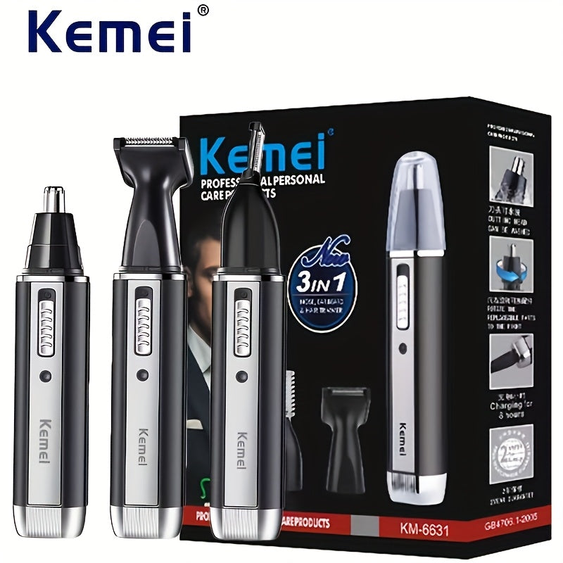 Kemei Rechargeable 4-in-1 Nose, Ear & Hair Trimmer