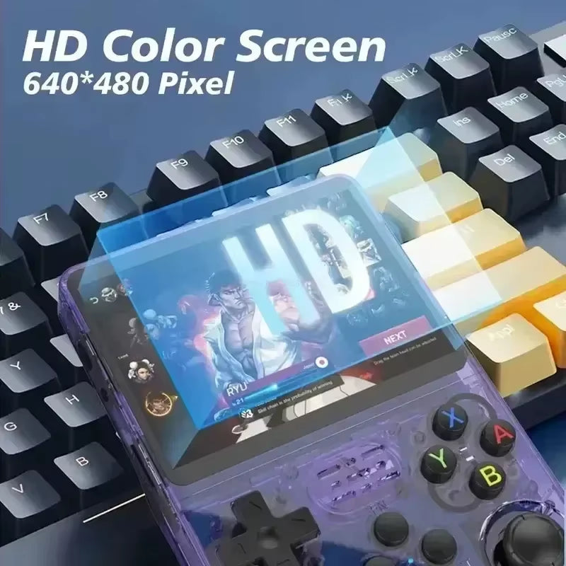R36S Retro Handheld Video Game Console Linux System 3.5-Inch IPS Screen Portable Handheld Video Player 64GB 15000 Games