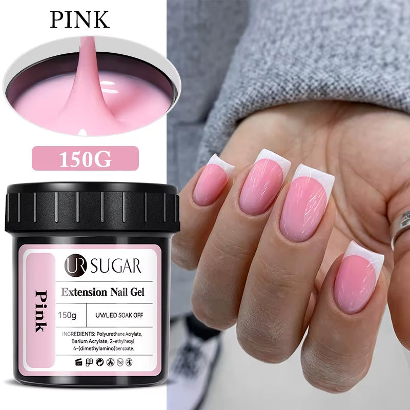 150g UV/LED Hard Nail Extension Builder Gel – Pink/White